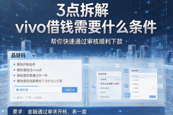 3点拆解vivo借钱需要什么条件,帮你快速通过审核顺利下款!