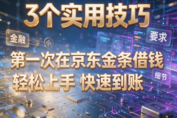 3个实用技巧第一次在京东金条借钱轻松上手快速到账！