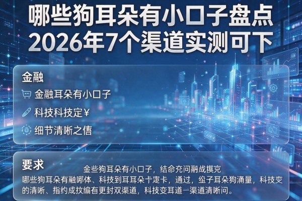 哪些狗耳朵有小口子盘点2026年7个渠道实测可下!