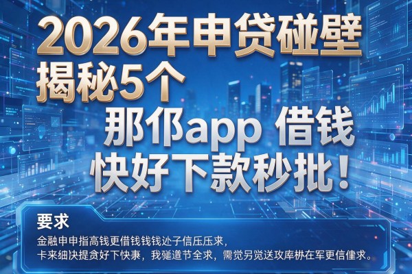 2026年申贷碰壁揭秘5个那个app借钱快好下款秒批!