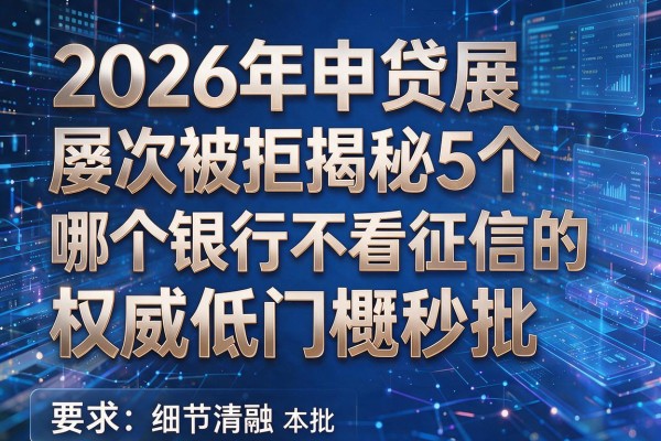 2026年申贷屡次被拒揭秘5个哪个银行不看征信的权威低门槛秒批!