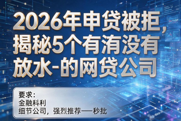 2026年申贷被拒揭秘5个有没有放水的网贷公司强烈推荐秒批!