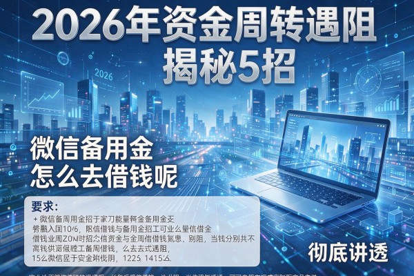 2026年资金周转遇阻揭秘5招微信备用金怎么去借钱呢彻底讲透!
