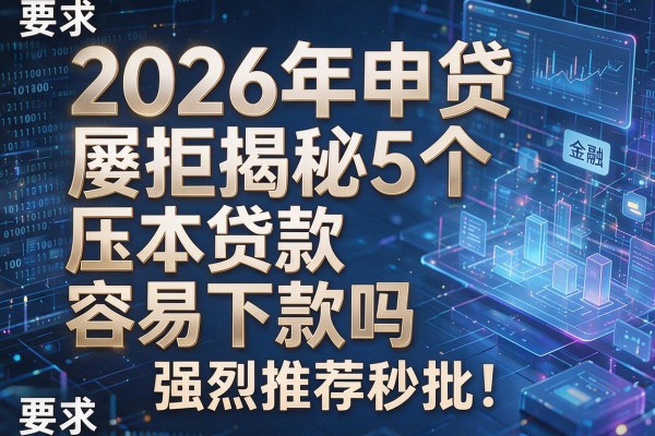 2026年申贷屡拒揭秘5个压本贷款容易下款吗强烈推荐秒批!