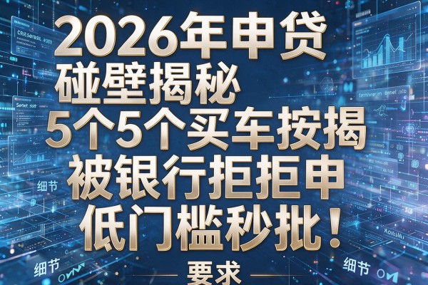 2026年申贷碰壁揭秘5个买车按揭被银行拒申低门槛秒批！