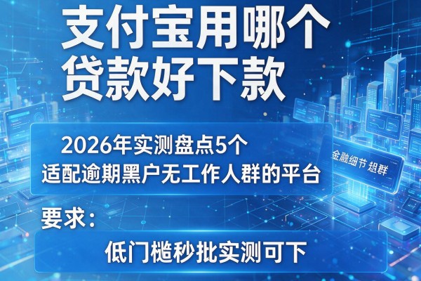 支付宝用哪个贷款好下款 2026年实测盘点5个适配逾期黑户无工作人群的平台 低门槛秒批实测可下!