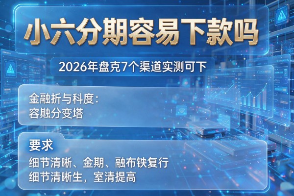 小六分期容易下款吗 2026年盘点7个渠道实测可下！