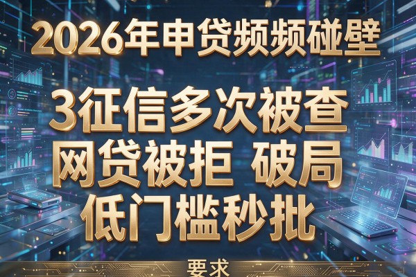 2026年申贷频频碰壁揭秘3征信多次被查网贷被拒破局低门槛秒批!
