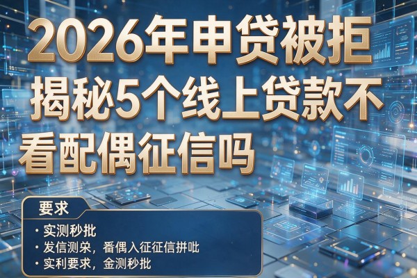 2026年申贷被拒揭秘5个线上贷款不看配偶征信吗实测秒批!