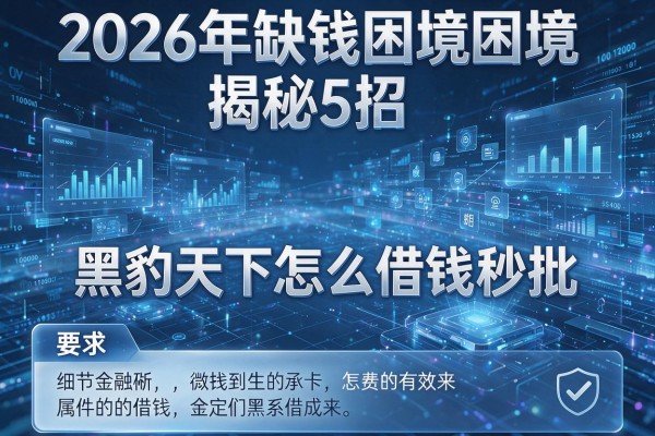 2026年缺钱困境揭秘5招黑豹天下怎么借钱秒批!
