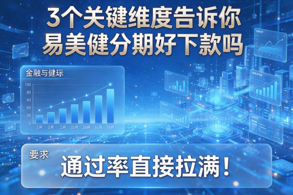 3个关键维度告诉你易美健分期好下款吗,通过率直接拉满!
