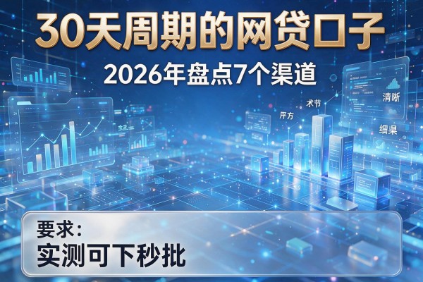 30天周期的网贷口子 2026年盘点7个渠道 实测可下秒批!