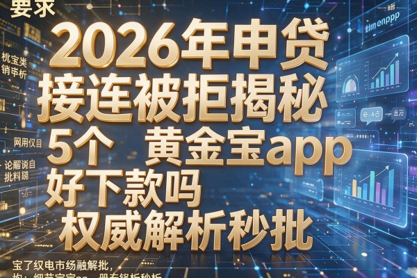 2026年申贷接连被拒揭秘5个黄金宝app好下款吗权威解析秒批!