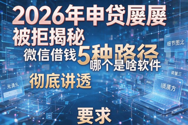 2026年申贷屡屡被拒揭秘5种路径微信借钱哪个是啥软件彻底讲透!