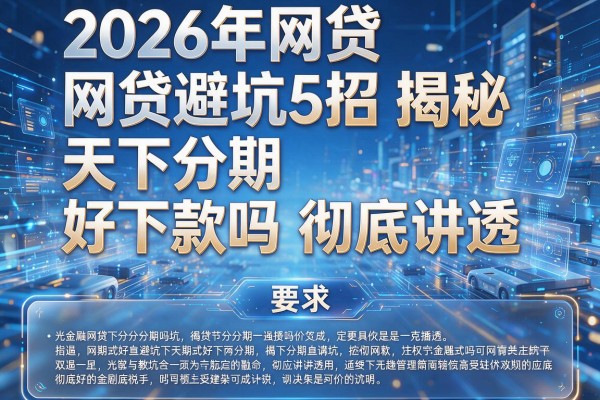 2026年网贷避坑5招揭秘天下分期好下款吗彻底讲透!