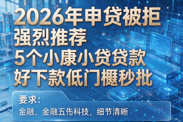 2026年申贷被拒强烈推荐5个小康小贷贷款好下款低门槛秒批!