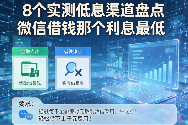 8个实测低息渠道盘点微信借钱那个利息最低轻松省下上千元费用!