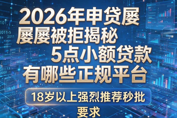 2026年申贷屡屡被拒揭秘5点小额贷款有哪些正规平台18岁以上强烈推荐秒批！