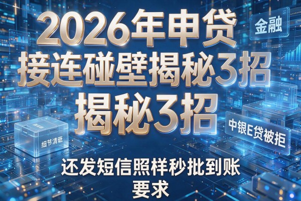 2026年申贷接连碰壁揭秘3招中银E贷被拒还发短信照样秒批到账！