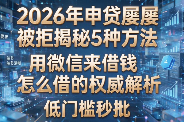 2026年申贷屡屡被拒揭秘5种方法用微信来借钱怎么借的权威解析低门槛秒批!