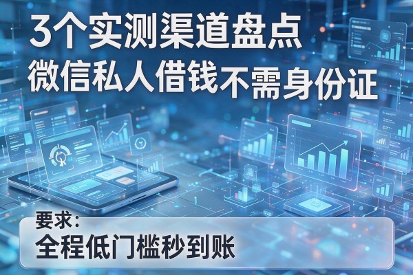 3个实测渠道盘点微信私人借钱不需身份证,全程低门槛秒到账!
