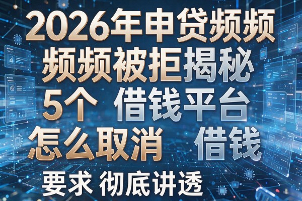 2026年申贷频频被拒揭秘5个借钱平台怎么取消借钱彻底讲透!