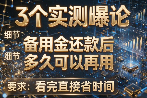 3个实测结论曝光备用金还款后多久可以再用看完直接省时间！