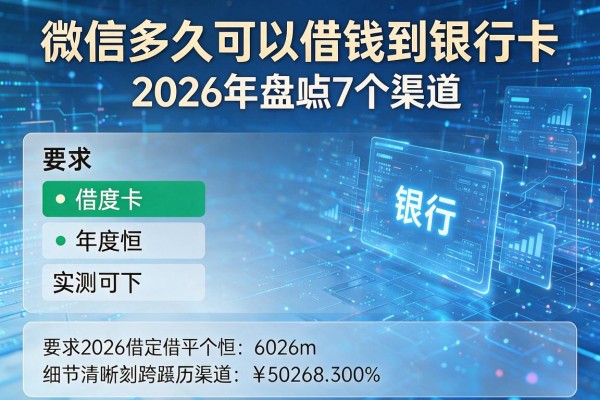 微信多久可以借钱到银行卡 2026年盘点7个渠道 实测可下!