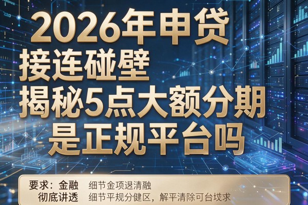 2026年申贷接连碰壁揭秘5点大额分期是正规平台吗彻底讲透!