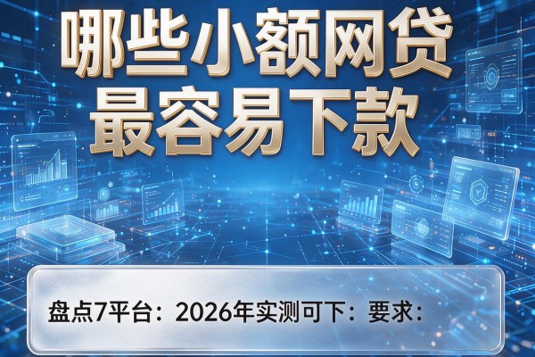 哪些小额网贷最容易下款 盘点7个平台2026年实测可下!