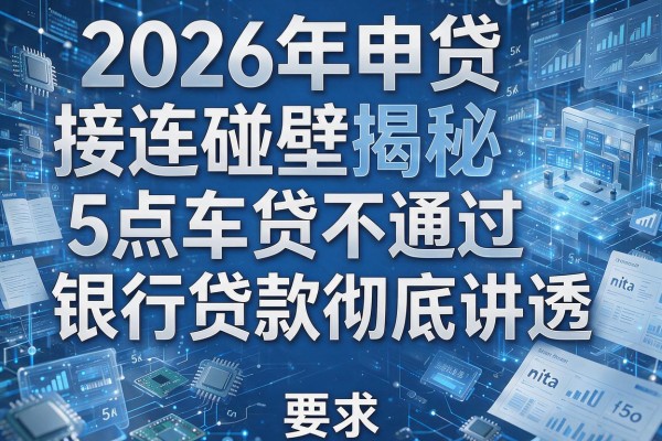 2026年申贷接连碰壁揭秘5点车贷不通过银行贷款彻底讲透!