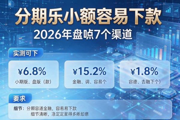 分期乐小额容易下款 2026年盘点7个渠道 实测可下！