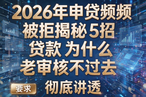 2026年申贷频频被拒揭秘5招贷款为什么老审核不过去彻底讲透!