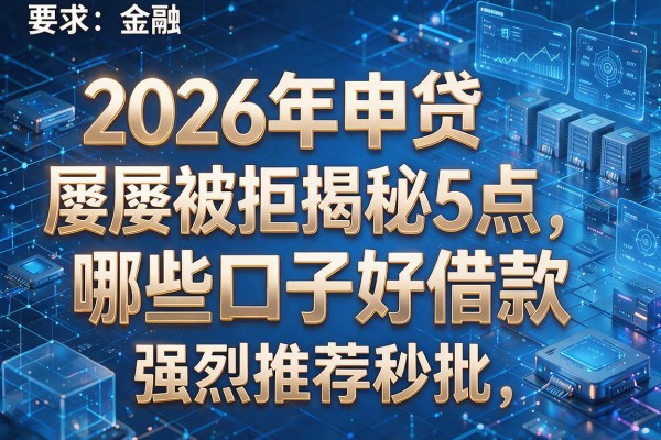 2026年申贷屡屡被拒揭秘5点哪些口子好借款强烈推荐秒批!