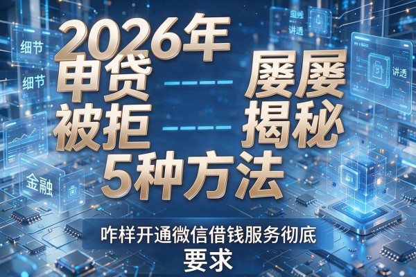 2026年申贷屡屡被拒揭秘5种方法咋样开通微信借钱服务彻底讲透!