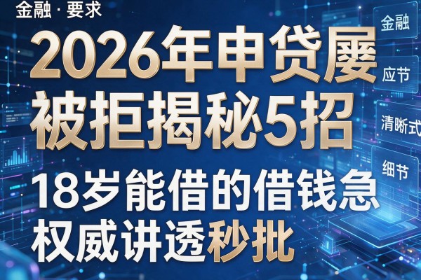 2026年申贷屡屡被拒揭秘5招借钱应急18岁能借的权威讲透秒批！