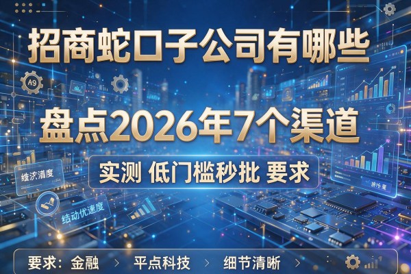 招商蛇口子公司有哪些 盘点2026年7个渠道 实测低门槛秒批!