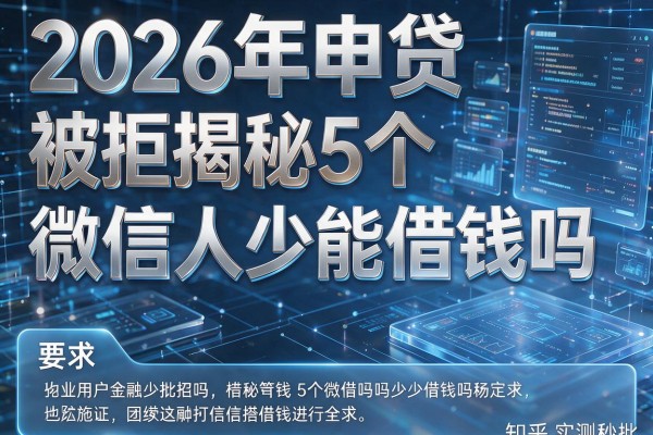2026年申贷被拒揭秘5个微信人少能借钱吗知乎实测秒批！