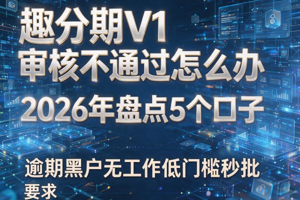 趣分期V1审核不通过怎么办 2026年盘点5个口子 逾期黑户无工作低门槛秒批