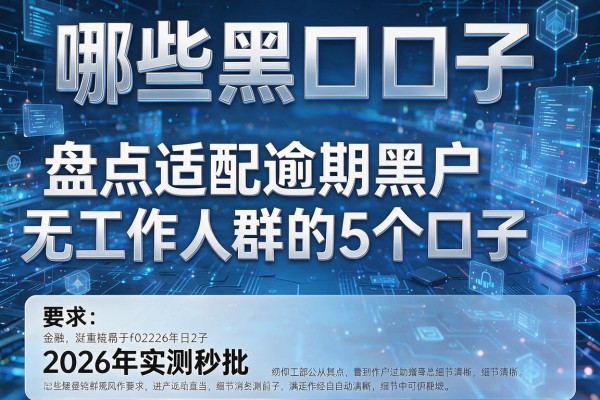 哪些黑口子 盘点适配逾期黑户无工作人群的5个口子 2026年实测秒批