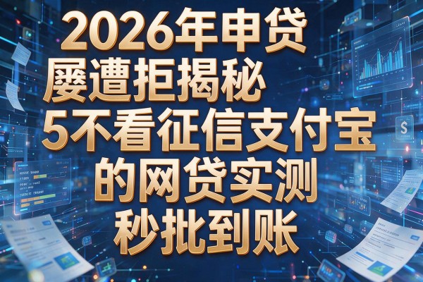 2026年申贷屡遭拒揭秘5不看征信支付宝的网贷实测秒批到账!
