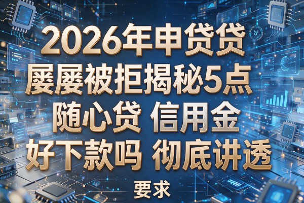 2026年申贷屡屡被拒揭秘5点随心贷信用金好下款吗彻底讲透!