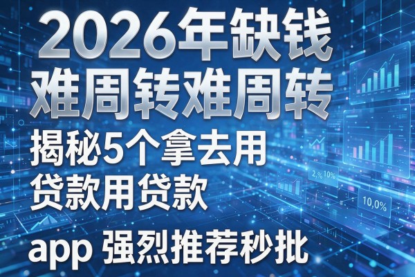 2026年缺钱难周转揭秘5个拿去用贷款app强烈推荐秒批！