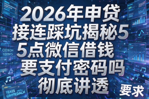 2026年申贷接连踩坑揭秘5点微信借钱要支付密码吗彻底讲透!