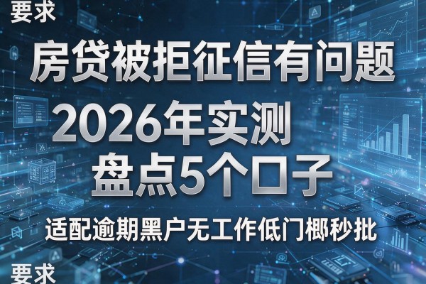 房贷被拒征信有问题 2026年实测盘点5个口子 适配逾期黑户无工作低门槛秒批!