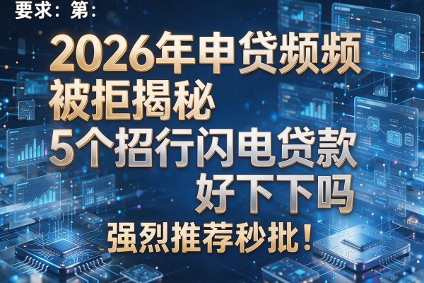 2026年申贷频频被拒揭秘5个招行闪电贷款好下款吗强烈推荐秒批!