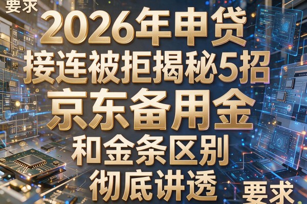 2026年申贷接连被拒揭秘5招京东备用金和金条区别彻底讲透!