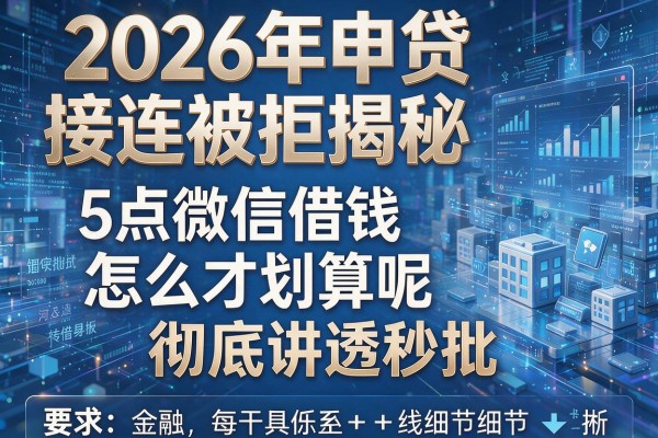 2026年申贷接连被拒揭秘5点微信借钱怎么才划算呢彻底讲透秒批!
