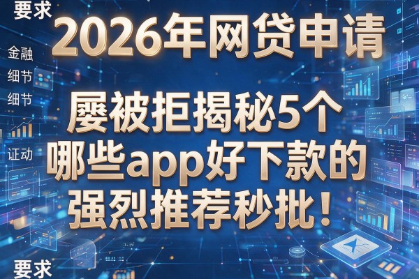 2026年网贷申请屡被拒揭秘5个哪些app好下款的强烈推荐秒批!