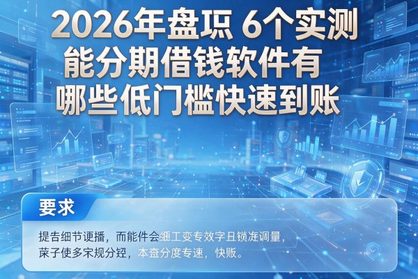 2026年盘点6个实测能分期借钱软件有哪些低门槛快速到账！